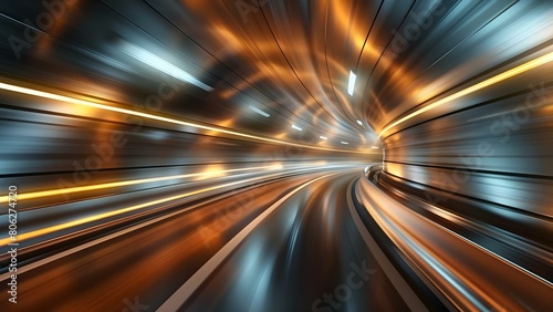 Speeding through the Highway: A Transportation-themed Background Image. Concept Highway, Speed, Transportation, Motion, Concept
