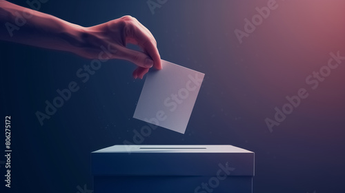 Elections voting, politics and elections illustration, hand dropping vote photo