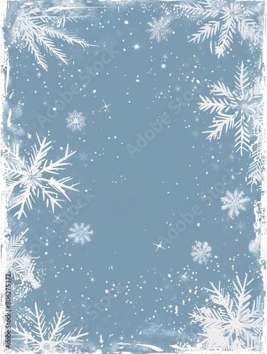 Light blue background with snowflakes 