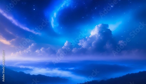 幻想的な青空と雲の風景 © ベルベットR