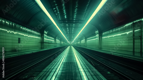 Image with futuristic lines and subtle lighting, man standing in the futuristic location