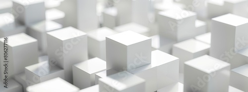 White 3D cube wall background
