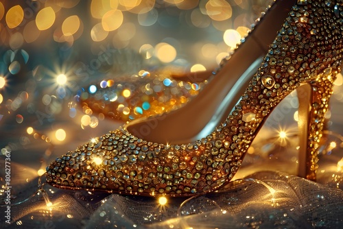 Sparkling Rhinestones Adorned Shoes Shimmer with Every Step photo
