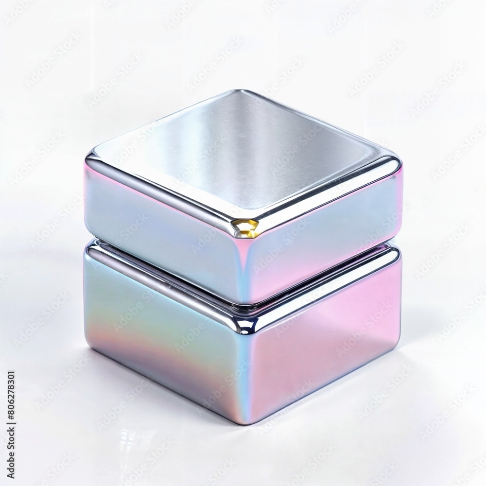 AI generated illustration of two metal boxes stacked together in a square shape AI generated illustration of two metal boxes stacked together in a square shape