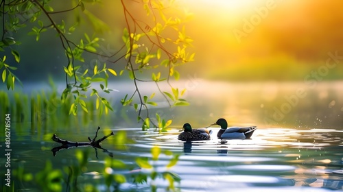 ducks on the lake photo