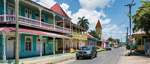 Historic Dutch colonial building with ornate details and vibrant colors in Georgetown  Guyana s capital city.