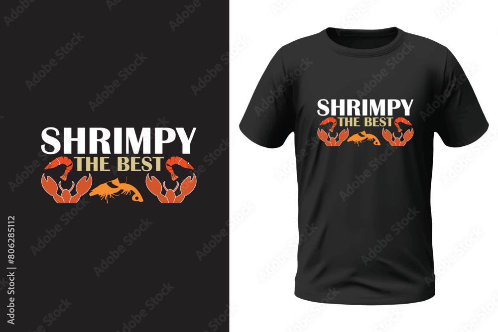 Shrimp t-shirt design, fishing Shrimp t-shirt design, fishing