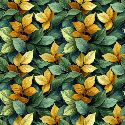 Abstract art tropical leaves seamless background. Wallpaper design with art texture from palm leaves  Jungle leaves  exotic botanical floral pattern