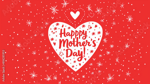 Happy Mothers Day background elegant heart Mom Vector illustration.