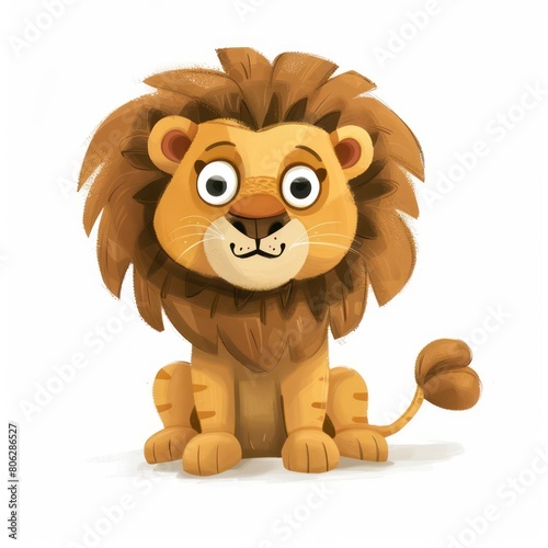 a playful lion cub with a fluffy mane and big  inviting eyes ideal for kids and fun contexts