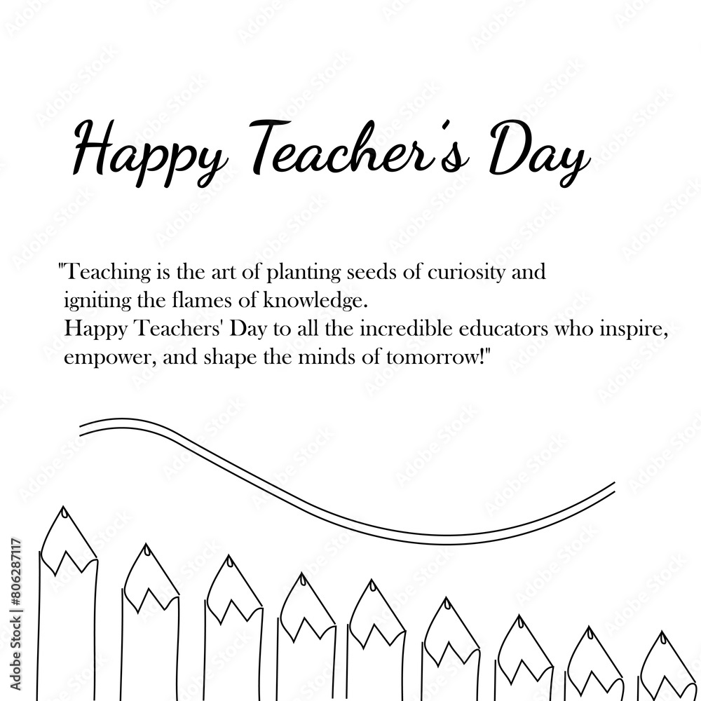Teachers day text quote for banner poster or card, happy teachers day hand lettering Teachers day text quote for banner poster or card, happy teachers day hand lettering