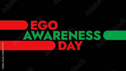 Ego Awareness Day colorful text typography on banner illustration great for raising awareness about ego awareness day in may