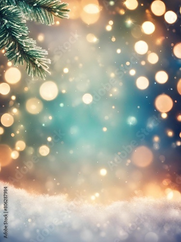 abstract christmas background with lights © Muhammad