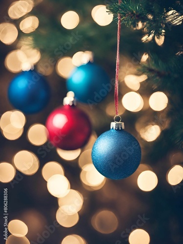 Christmas  decoration ball with bokeh wallpaper