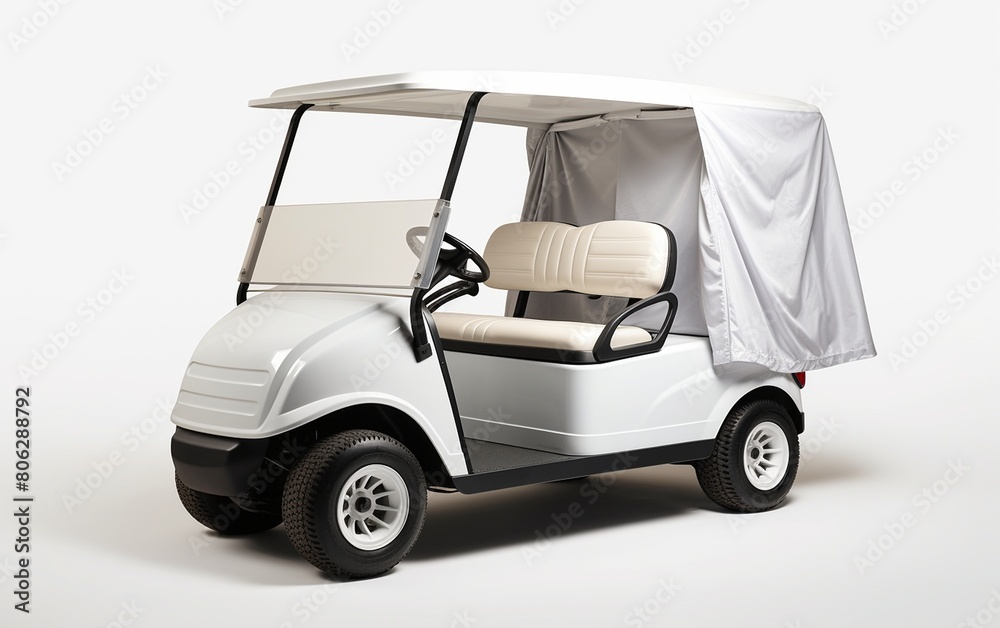 Golf Cart Cover against White