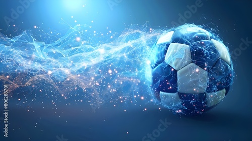 A soccer ball with flames and fire in the background 