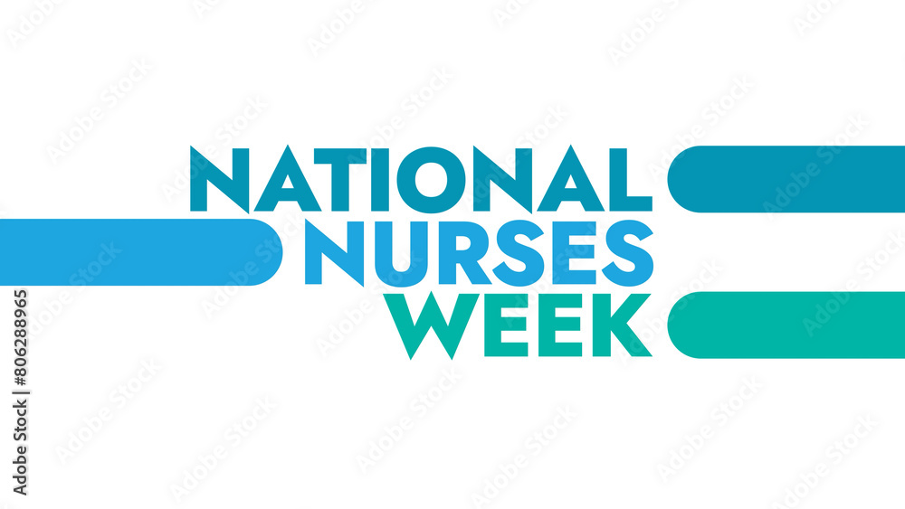 Nurses Week Script Font National Nurses Week colorful text typography on banner illustration ...