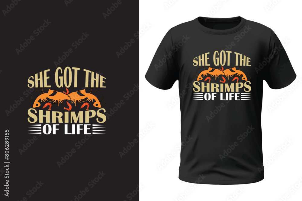 Shrimp t-shirt design, fishing Shrimp t-shirt design, fishing