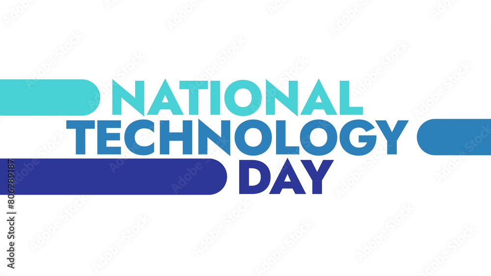 National Technology Day colorful text typography on banner illustration great for wishing and celebrating national space day in may