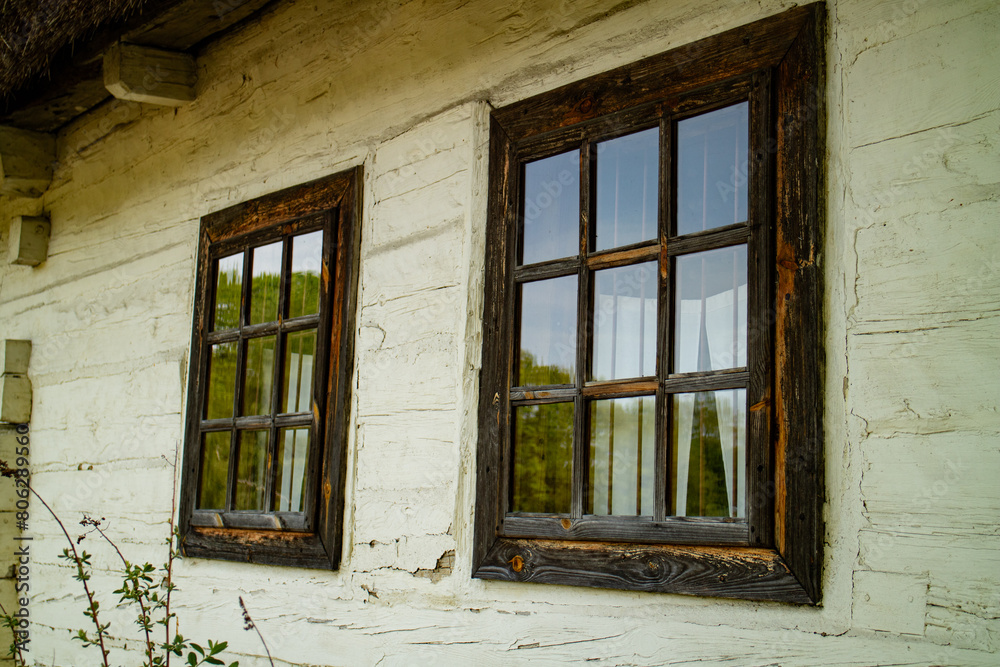 old window in building old window in building