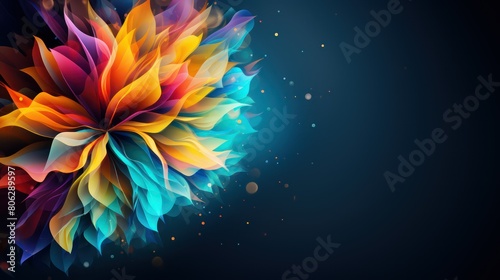 Abstract background with colorful dahlia flower.