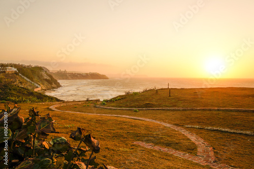 Sunset in Puerto Colombia, Castillo de Salgar, Colombia photo
