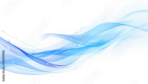 Abstract background with blue waves and soft lines on a white background