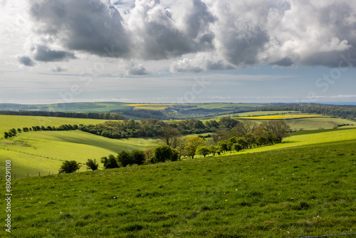 A view over a rural Sussex landscape on a spring day