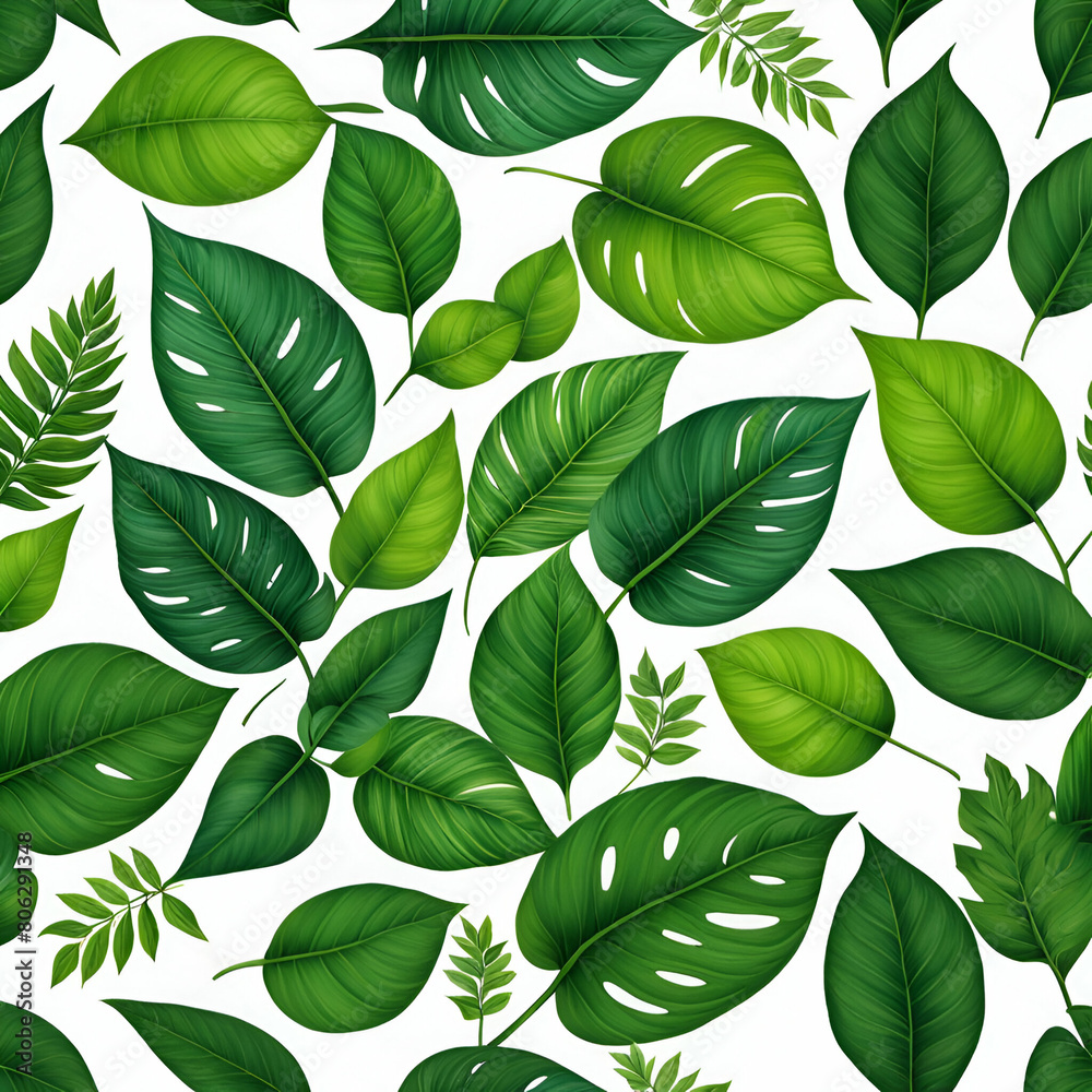 green leaves background pattern of various plants created using generative AI tools green leaves background pattern of various plants created using generative AI tools