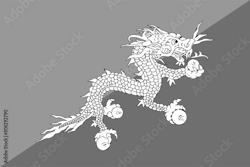 Bhutan flag original black and white