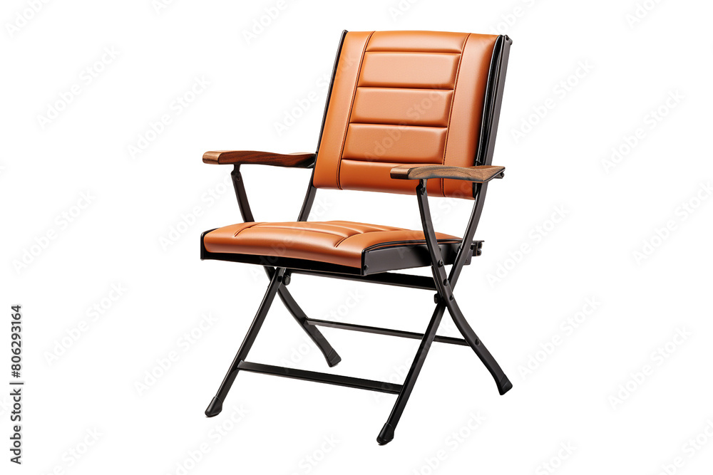 Steel Folding Chair isolated on transparent background.