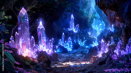 Purple Crystal Cave, Radiant Light