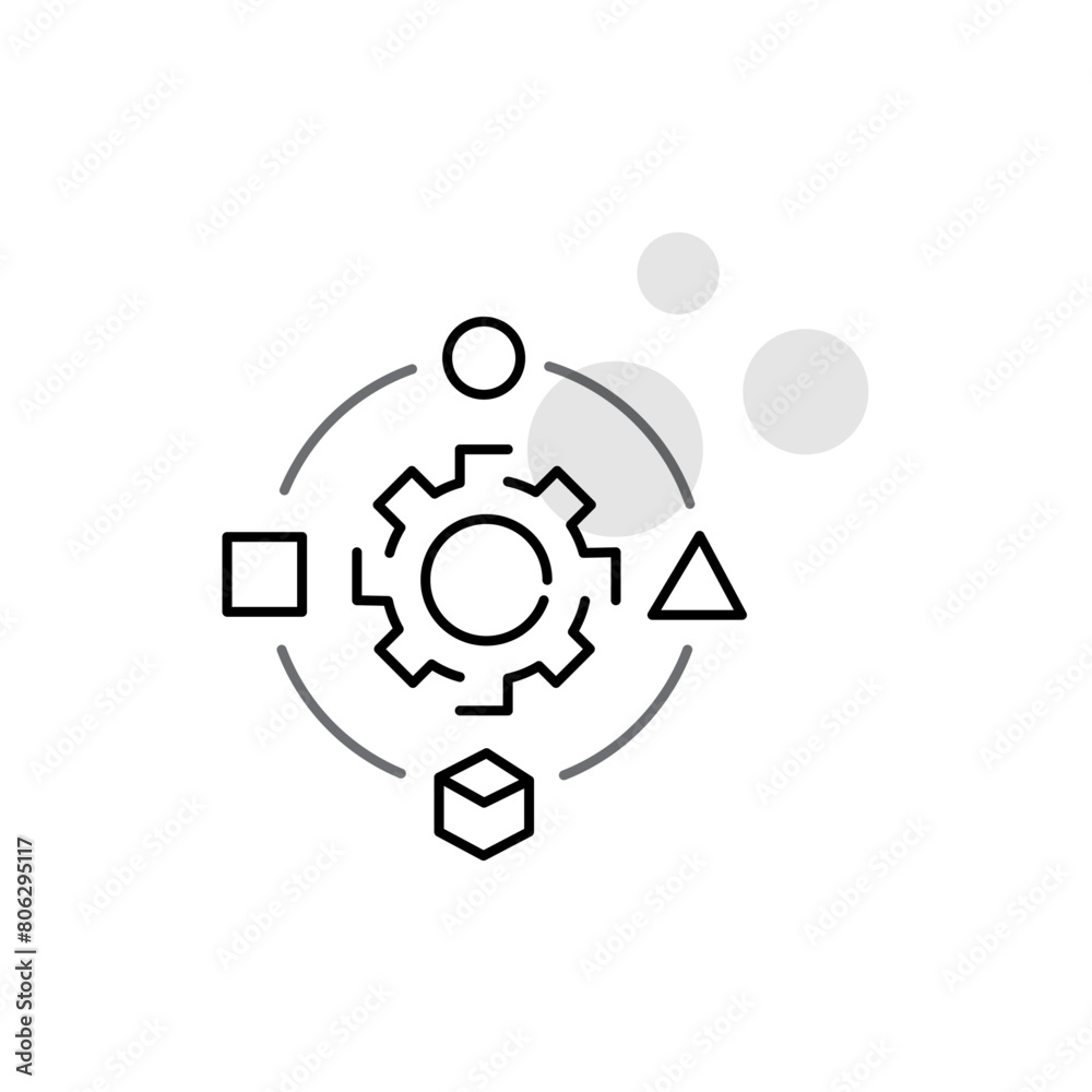 Obraz premium Material Synthesis Inverse Vector Icon Design