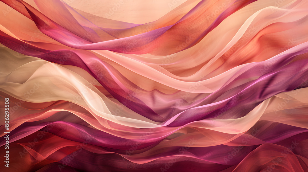 Fototapeta premium Abstract Waves of Colorful Sand Dunes in Artistic Rendering