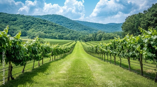 Vibrant hop field ripe for capturing by brewers, photographers, and nature enthusiasts photo