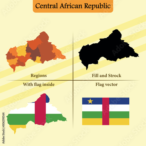 political map vector states and lines and full with vector flag and flag map