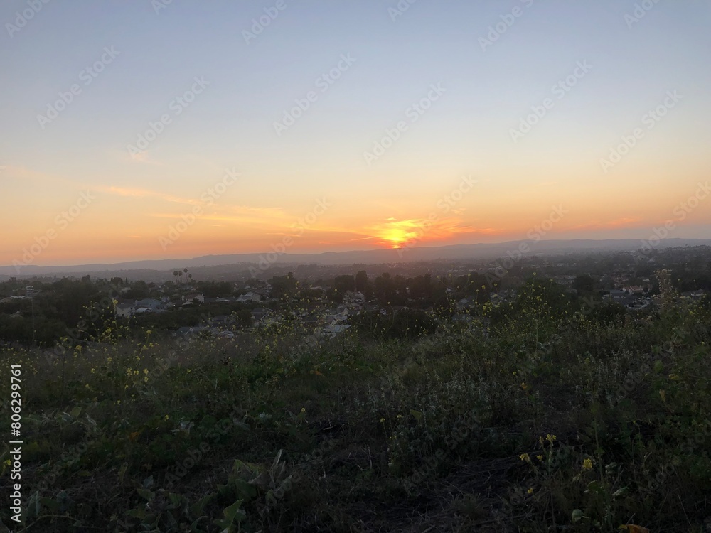 sunset in the mountains