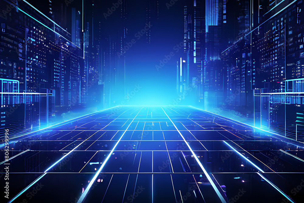 Abstraction realms, new future technology concept abstract background for business solution, abstract blue background with numbers