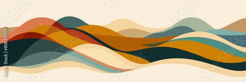 Abstract colorful waves background landscapes