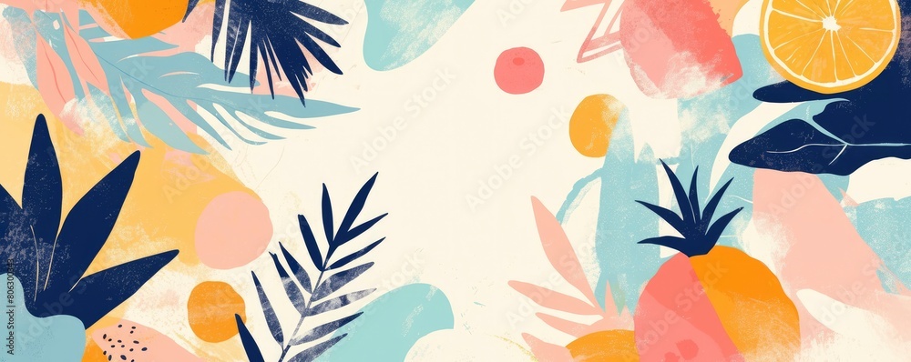 abstract pastel background with watercolor shapes and simple geometric elements in flat design abstract pastel background with watercolor shapes and simple geometric elements in flat design