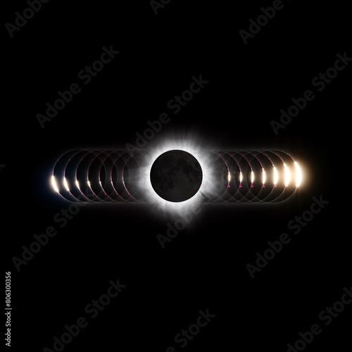 Diamond to Diamond - There and Back Again a Cosmic Journey - 2024 Total Solar Eclipse with Lunar Surface photo