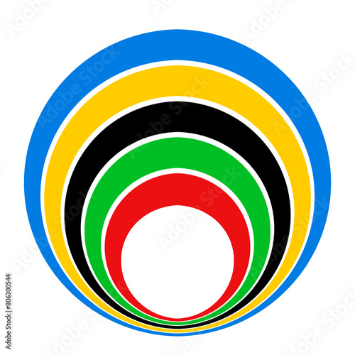 Colored Olympic Games rainbow circles symbol isolated - stock vector
