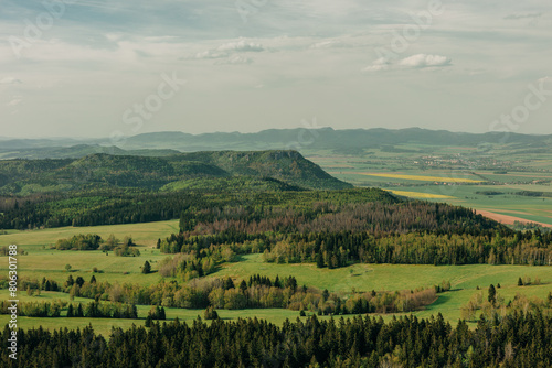 Landscape of North Czech Republic and Poland South mountains border