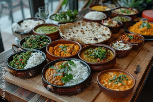 A table full of delicious Indian food