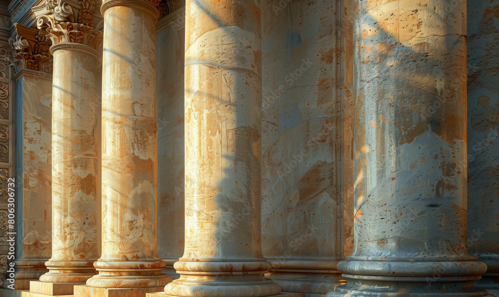 classical columns bathed in sunlight, vacation holiday trip journey adventure classical columns bathed in sunlight, vacation holiday trip journey adventure