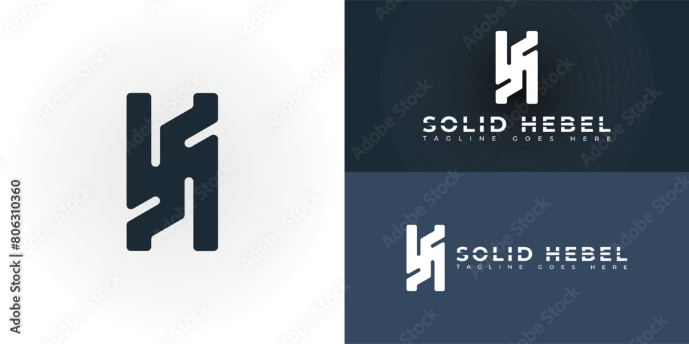 Abstract initial rectangle letter SH or HS logo in deep blue color isolated on multiple background colors. The logo is suitable for construction company icon logo design inspiration templates. Abstract initial rectangle letter SH or HS logo in deep blue color isolated on multiple background colors. The logo is suitable for construction company icon logo design inspiration templates.