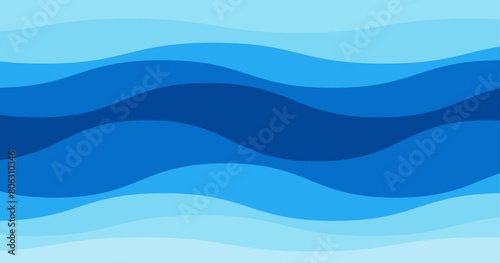 vector blue abstract ocean water waves