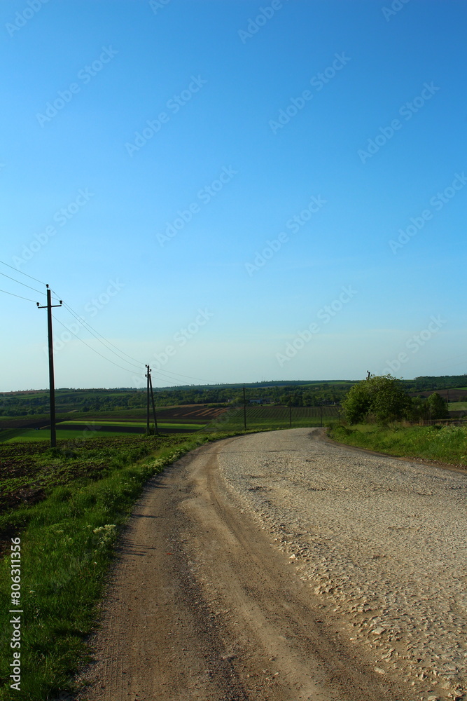 A road with a sign