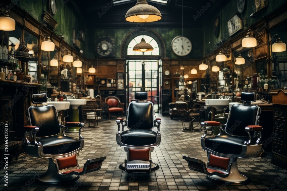 Stepping into the Past: A Traditional Barber Shop with Time-Honored Tools and Vintage Decor