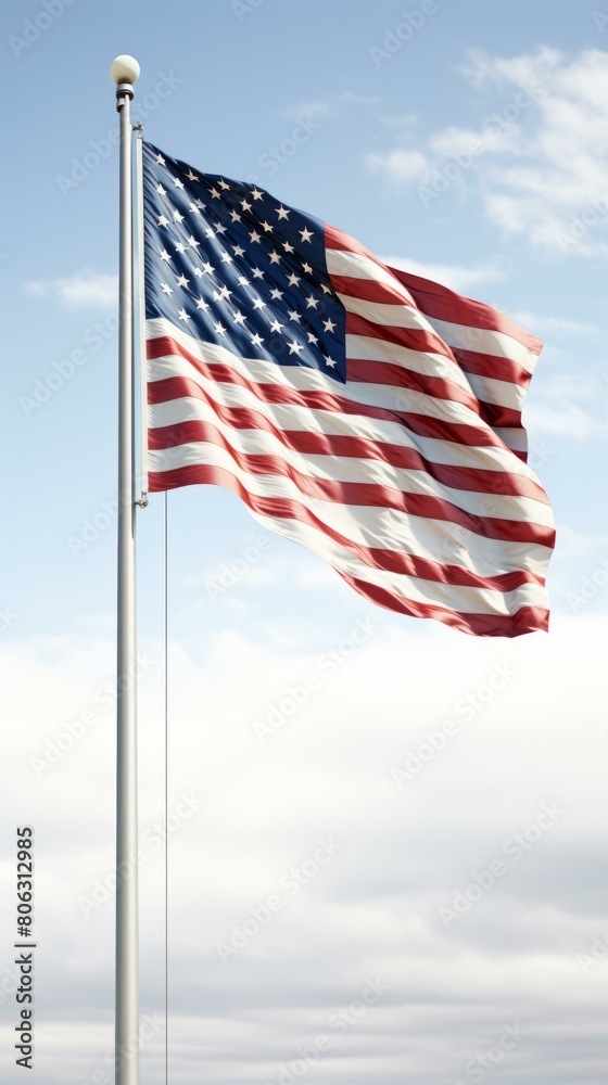Fototapeta premium American flag waving in the wind